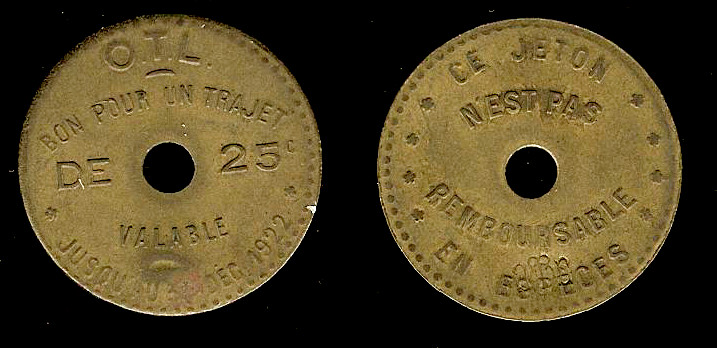 Lyon (Rhone-69) Tramway 25 centimes 1922 aEF